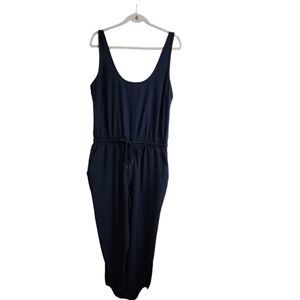 Abercrombie & Fitch Traveler Jumpsuit Large Tall LT Navy Blue Sleeveless Boho